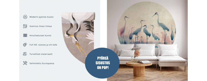 Eläimet, pyöreät tapetit