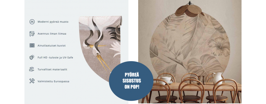 Lehdet, pyöreät tapetit