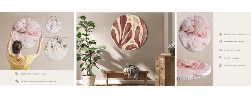 Abstrakti, pyöreät taulut