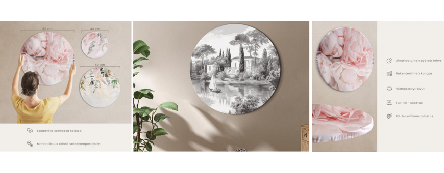 Maisemat, pyöreät taulut